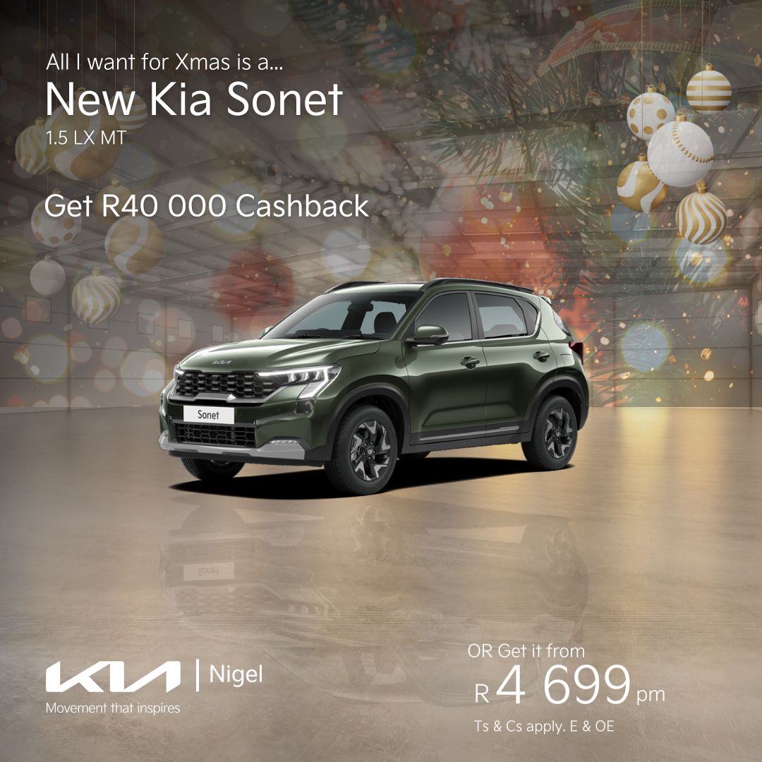 Kia Sonet - get R40 000 Cashback Special Offer